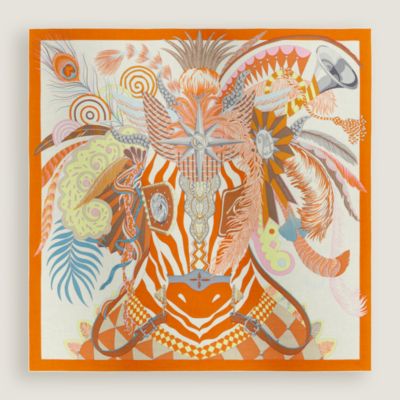 シルクバンダナ 《ロデオ・デ・フルーツ》 - オレンジ | Hermès